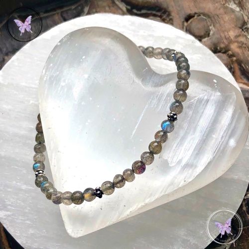 Labradorite Bead Bracelet with Hook Clasp